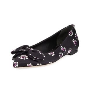 NEW Tory Burch Floral Black Ballet Flats